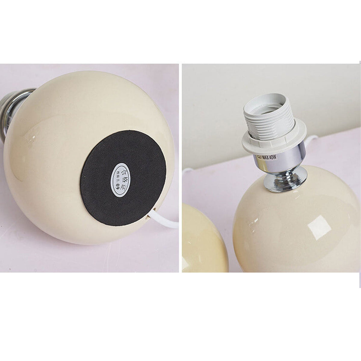 Tafellamp Retro met Geplooide Kap en Keramische Bolvoet ##POS:26##