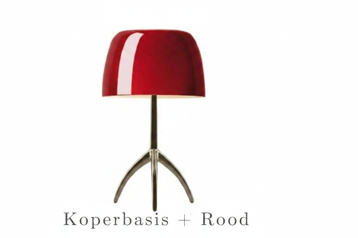 Tafellamp Retro met Glazen Kap en Driepoot Statief