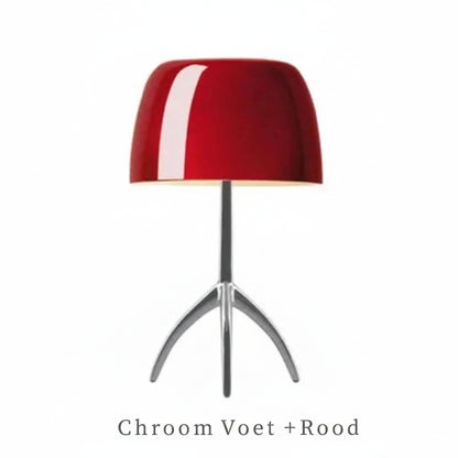 Tafellamp Retro met Glazen Kap en Driepoot Statief