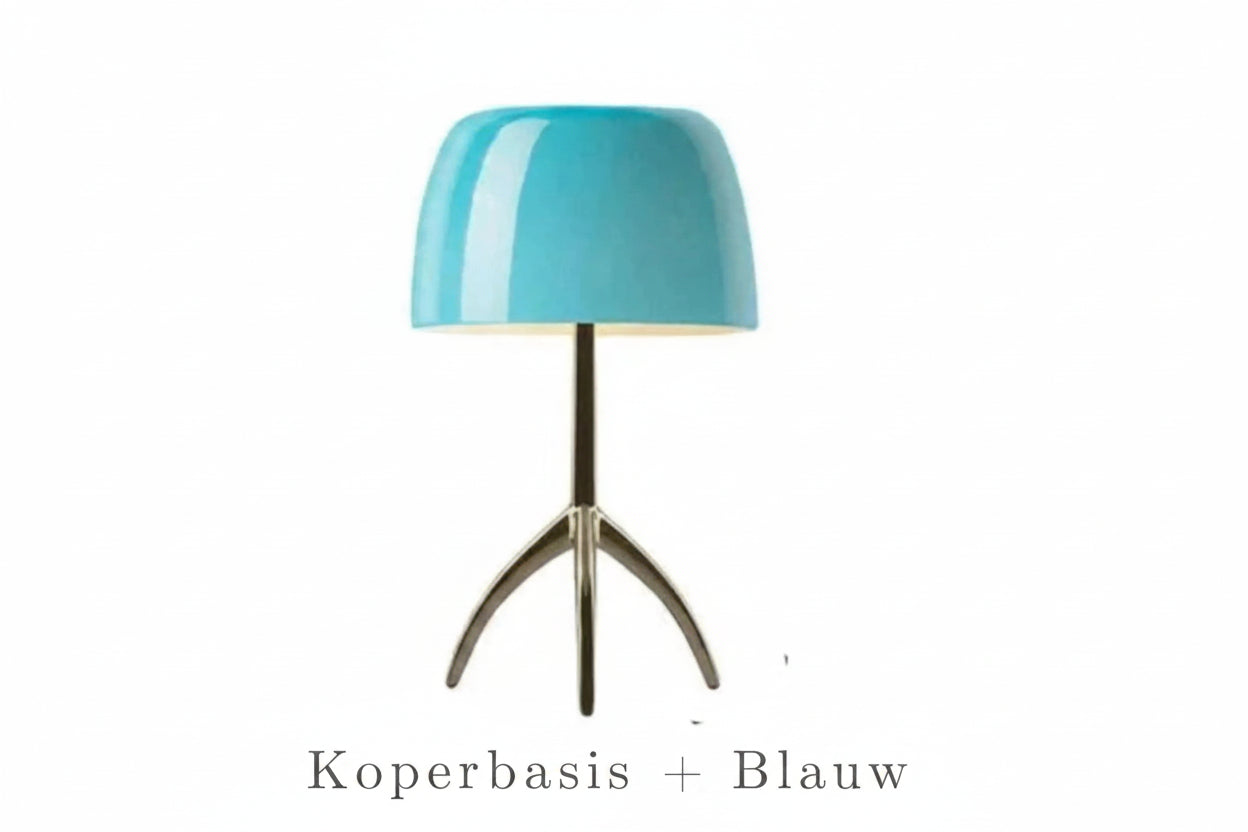 Tafellamp Retro met Glazen Kap en Driepoot Statief