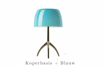 Tafellamp Retro met Glazen Kap en Driepoot Statief