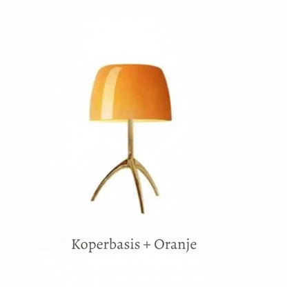 Tafellamp Retro met Glazen Kap en Driepoot Statief