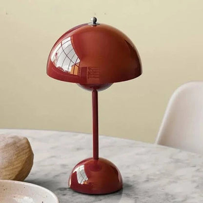 Tafellamp Retro met Paddenstoel Kap Dimbaar en Oplaadbaar