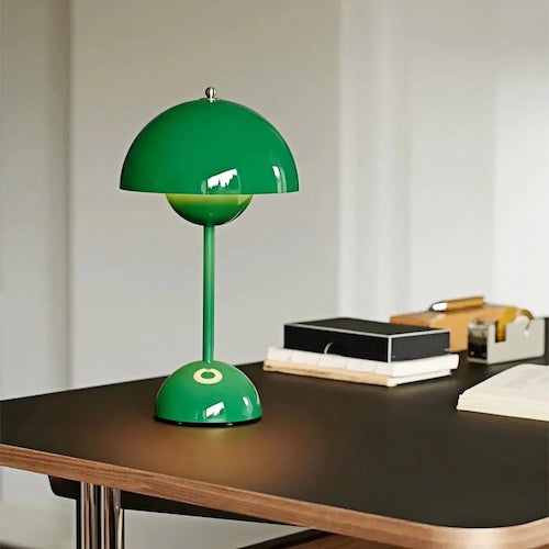 Tafellamp Retro met Paddenstoel Kap Dimbaar en Oplaadbaar
