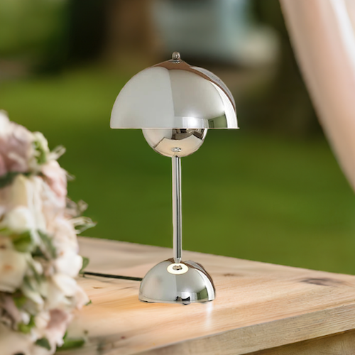 Tafellamp Retro met Paddenstoel Kap Dimbaar en Oplaadbaar