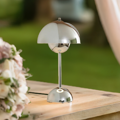 Tafellamp Retro met Paddenstoel Kap Dimbaar en Oplaadbaar
