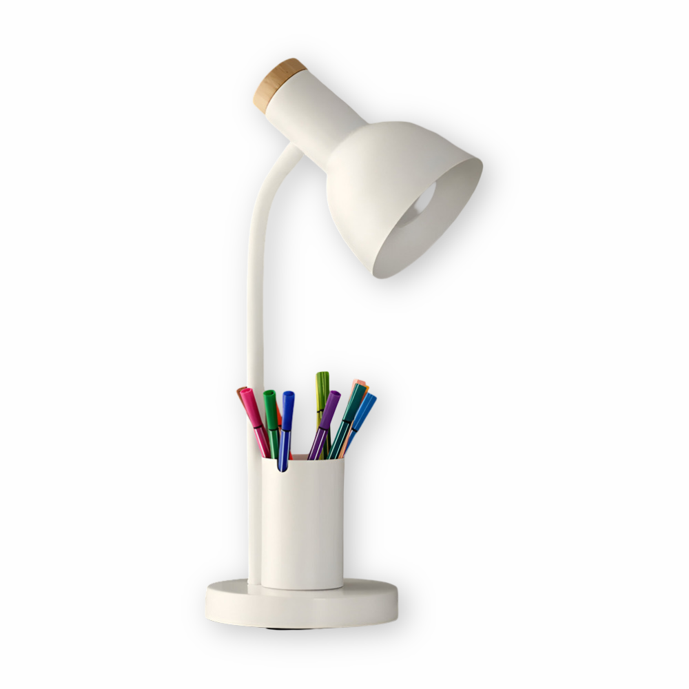 Tafellamp Scandinavisch met Pennenhouder en Flexibele Arm