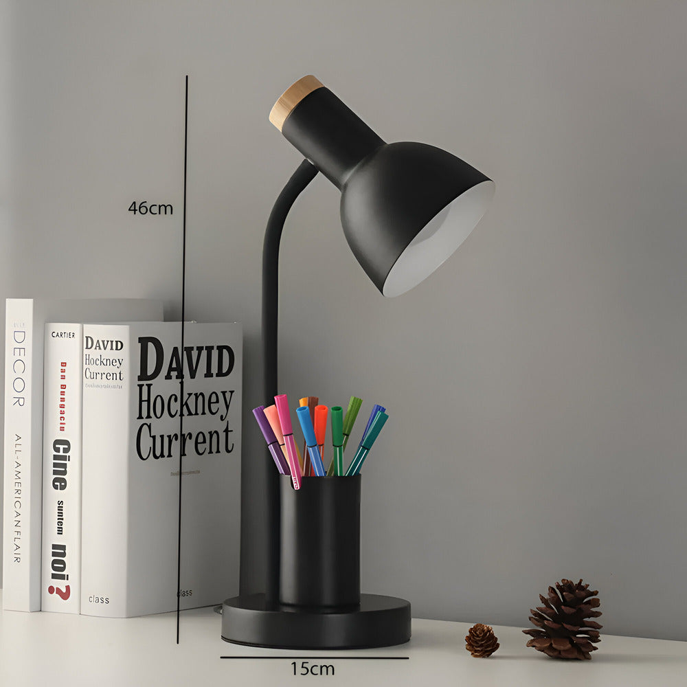 Tafellamp Scandinavisch met Pennenhouder en Flexibele Arm