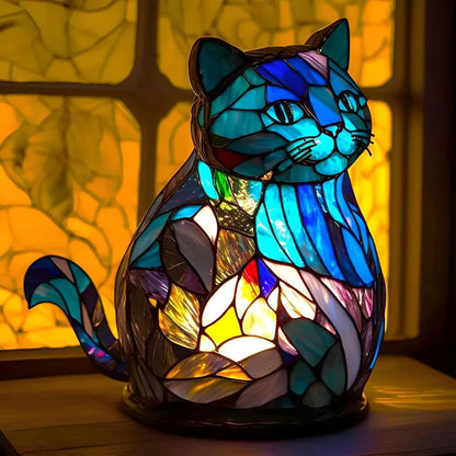 Tafellamp Tiffany Stijl met Dieren Design en Geïntegreerde LED