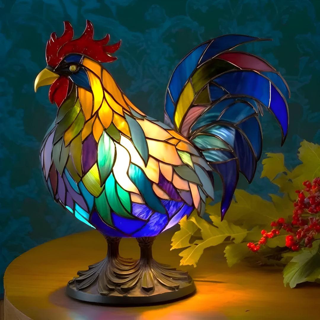 Tafellamp Tiffany Stijl met Dieren Design en Geïntegreerde LED