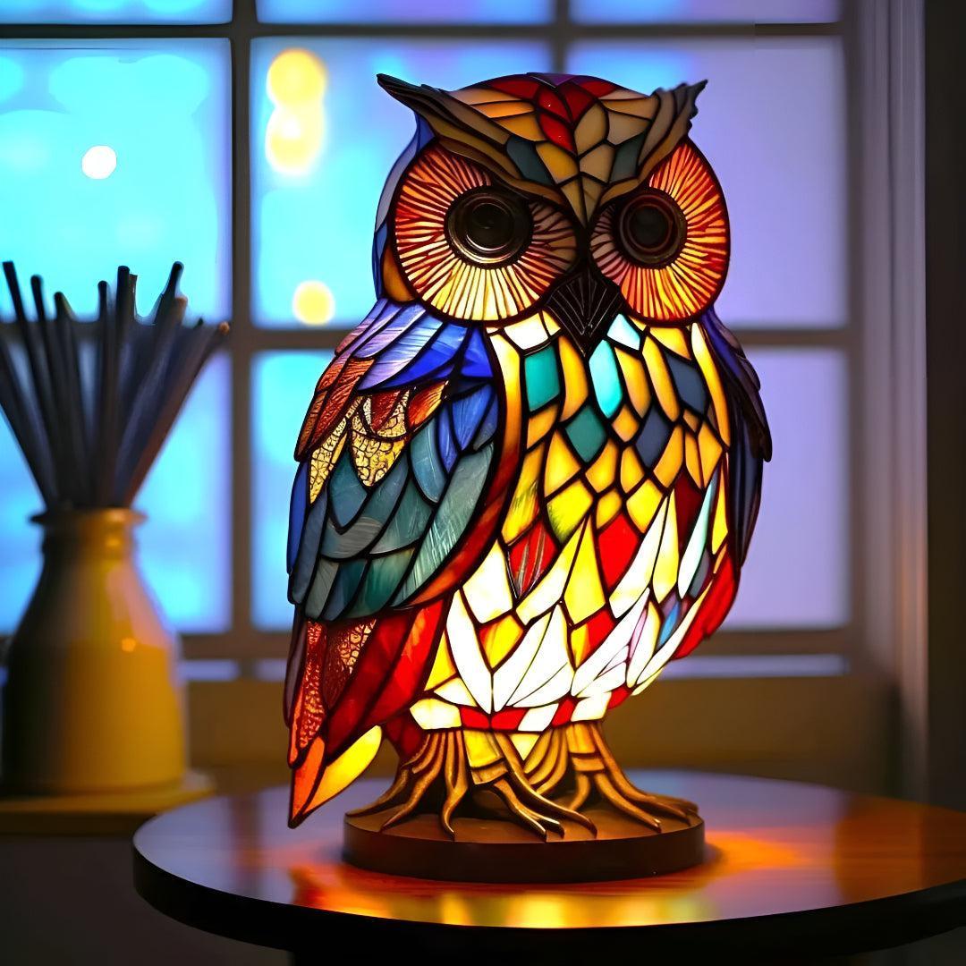 Tafellamp Tiffany Stijl met Dieren Design en Geïntegreerde LED