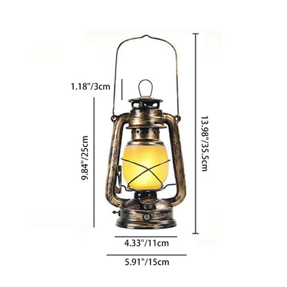 Tafellamp Vintage Petroleumlantaarn met Geïntegreerde LED en USB Oplaadbaar