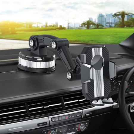 Telefoonhouder Auto met Zuignap, 360° Draaibaar Verstelbare Arm en One-Touch Bevestiging ##POS:2##