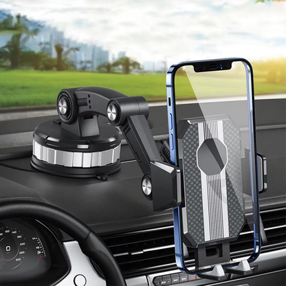 Telefoonhouder Auto met Zuignap, 360° Draaibaar Verstelbare Arm en One-Touch Bevestiging