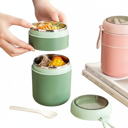 Thermosbeker met Lepel en Lekvrij Deksel voor Soep en Lunch