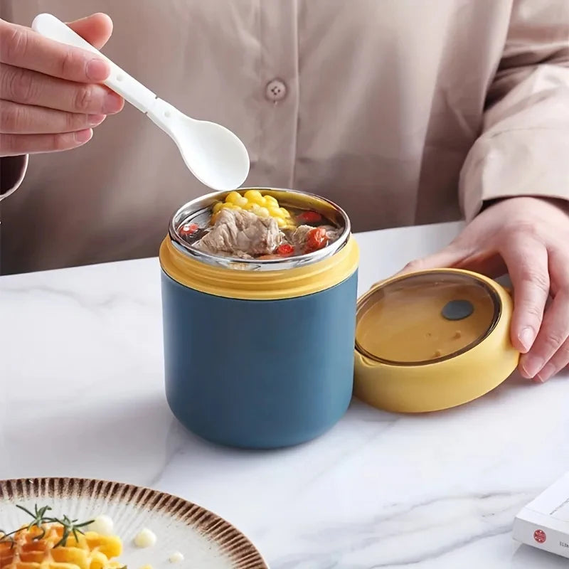 Thermosbeker met Lepel en Lekvrij Deksel voor Soep en Lunch