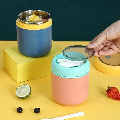 Thermosbeker met Lepel en Lekvrij Deksel voor Soep en Lunch