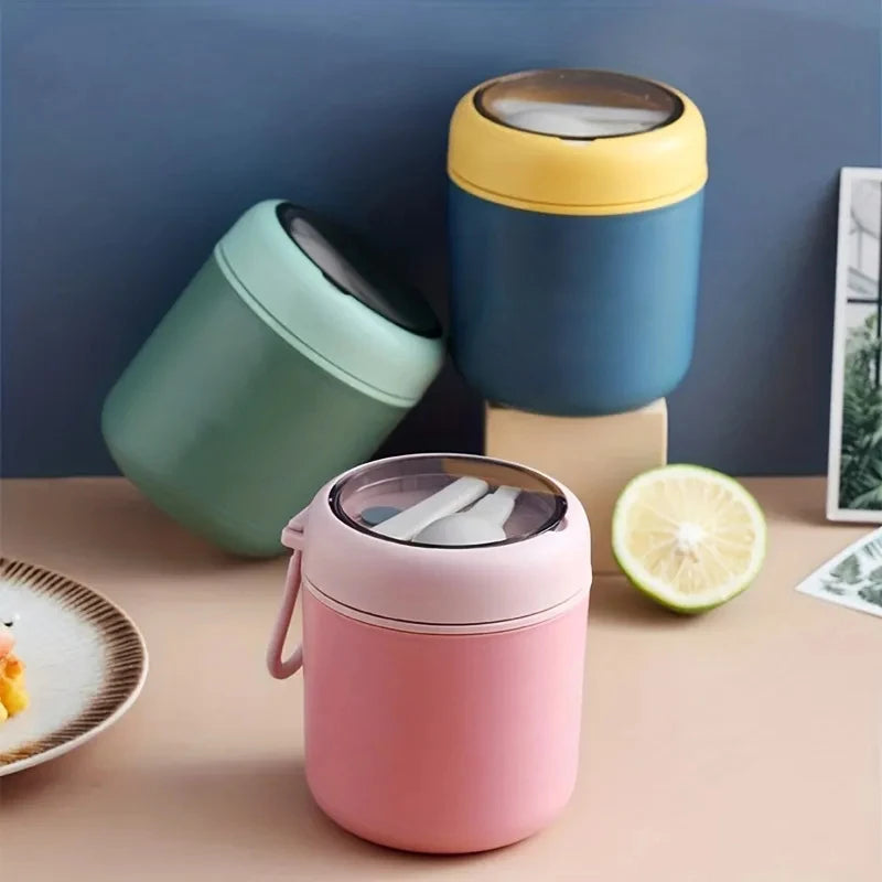 Thermosbeker met Lepel en Lekvrij Deksel voor Soep en Lunch
