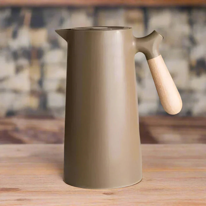 Thermosfles met Houten Handgreep Dubbele Vacuümisolatie Lekvrij