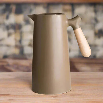 Thermosfles met Houten Handgreep Dubbele Vacuümisolatie Lekvrij