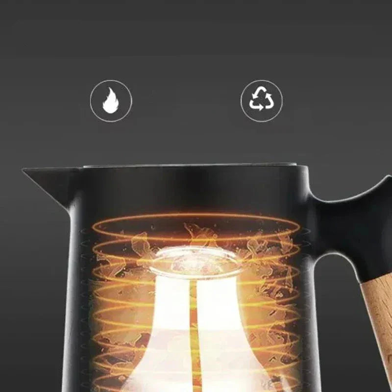 Thermosfles met Houten Handgreep Dubbele Vacuümisolatie Lekvrij