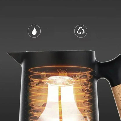 Thermosfles met Houten Handgreep Dubbele Vacuümisolatie Lekvrij