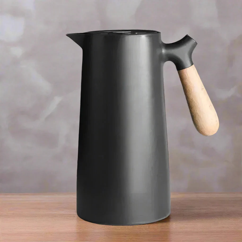 Thermosfles met Houten Handgreep Dubbele Vacuümisolatie Lekvrij