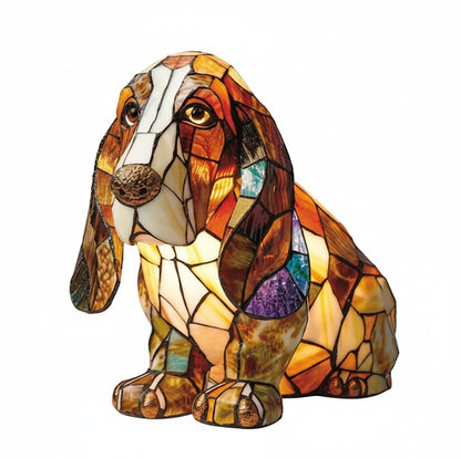 Tiffany Stijl Dieren Lamp LED Nachtlamp Hond Kat Glas-in-lood Look