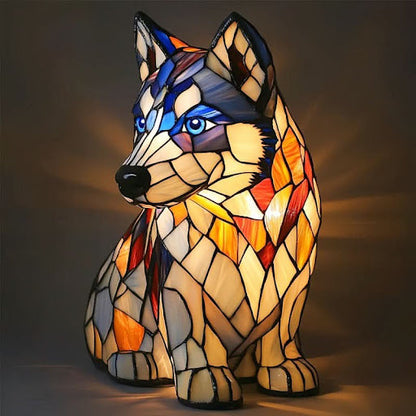 Tiffany Stijl Dieren Lamp LED Nachtlamp Hond Kat Glas-in-lood Look