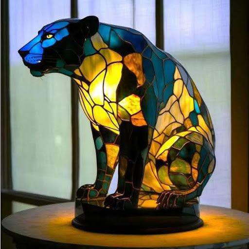 Tiffany Stijl Dieren Lamp LED Nachtlamp Hond Kat Glas-in-lood Look