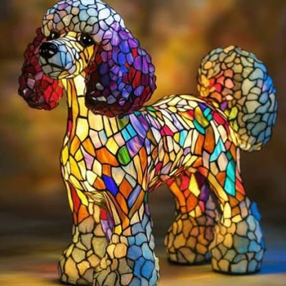 Tiffany Stijl Dieren Lamp LED Nachtlamp Hond Kat Glas-in-lood Look