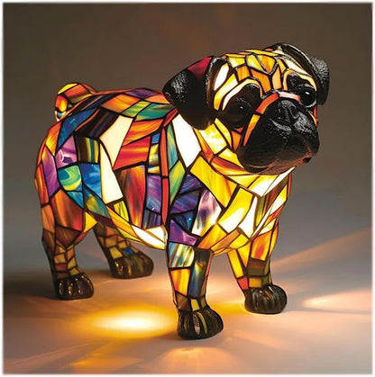 Tiffany Stijl Dieren Lamp LED Nachtlamp Hond Kat Glas-in-lood Look
