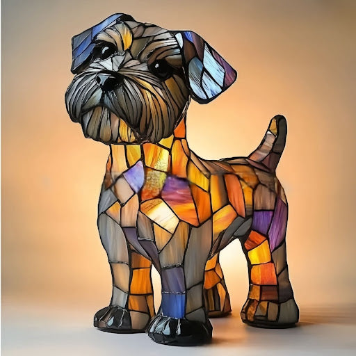 Tiffany Stijl Dieren Lamp LED Nachtlamp Hond Kat Glas-in-lood Look
