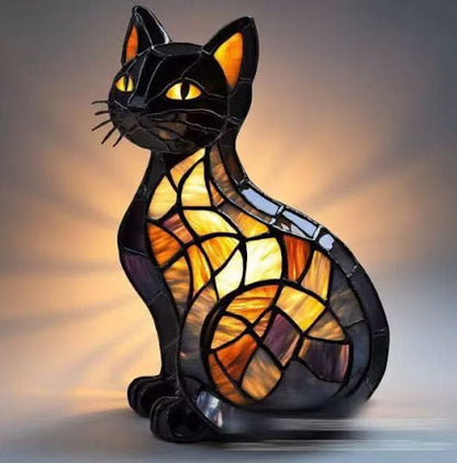 Tiffany Stijl Dieren Lamp LED Nachtlamp Hond Kat Glas-in-lood Look