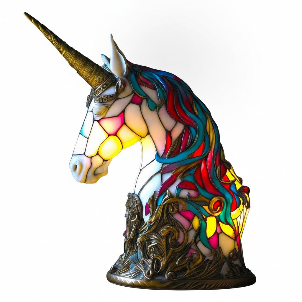 Tiffany Tafellamp Dier met Glas-in-lood Look en LED Verlichting