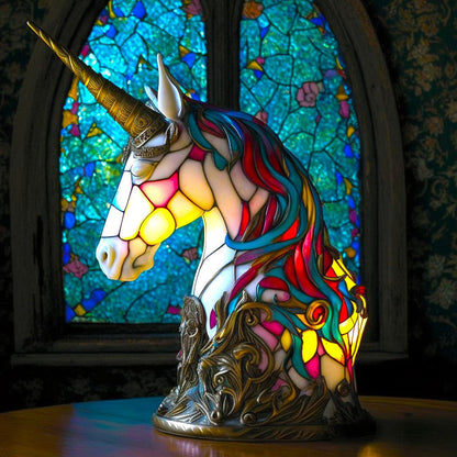 Tiffany Tafellamp Dier met Glas-in-lood Look en LED Verlichting