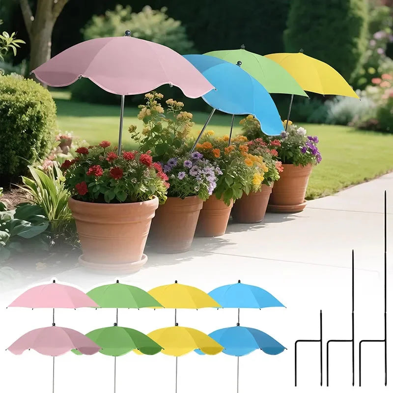 Tuinparasol voor Planten met Grondspies en Verstelbare Hoogte, Ø 60 cm
