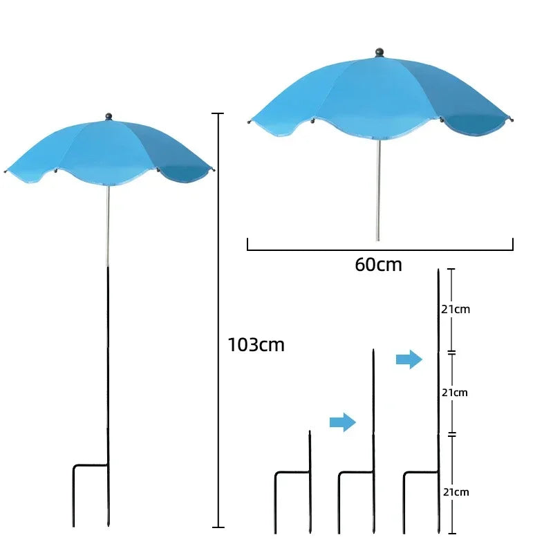 Tuinparasol voor Planten met Grondspies en Verstelbare Hoogte, Ø 60 cm