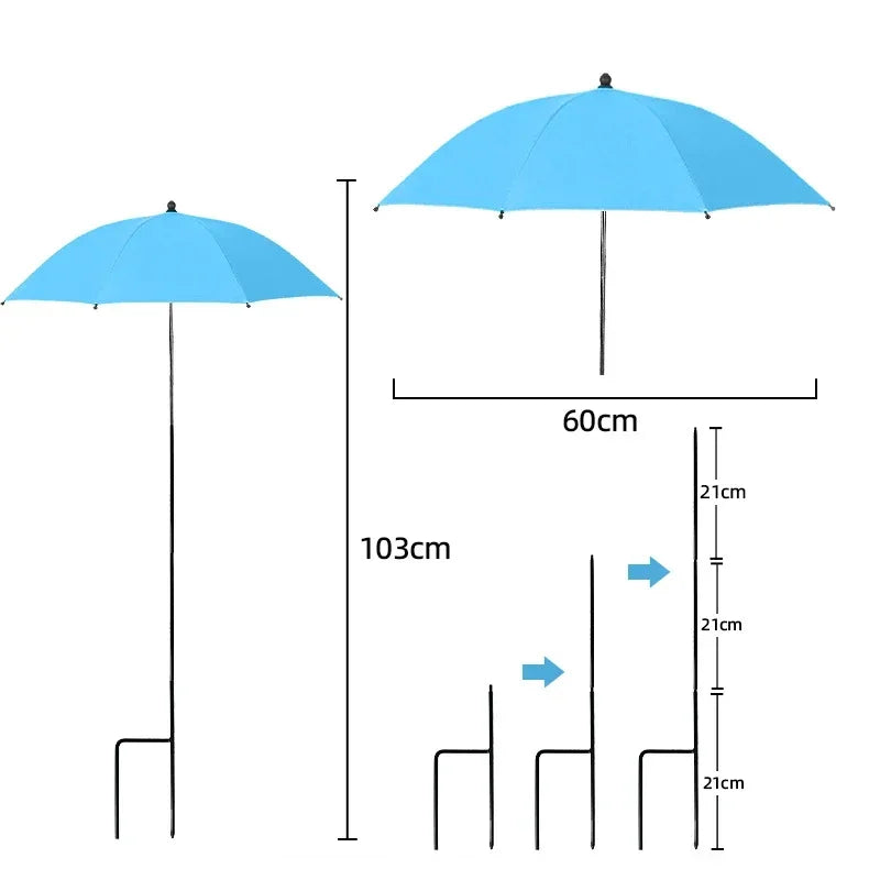 Tuinparasol voor Planten met Grondspies en Verstelbare Hoogte, Ø 60 cm