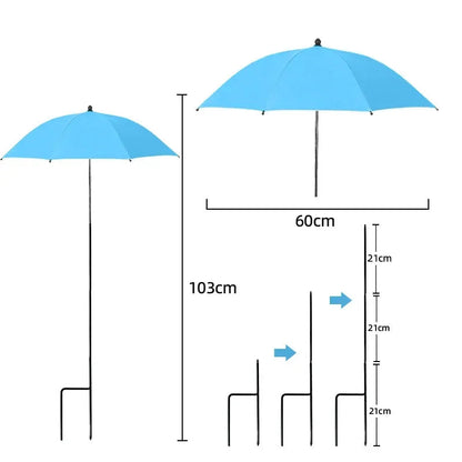 Tuinparasol voor Planten met Grondspies en Verstelbare Hoogte, Ø 60 cm
