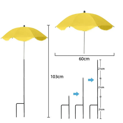 Tuinparasol voor Planten met Grondspies en Verstelbare Hoogte, Ø 60 cm