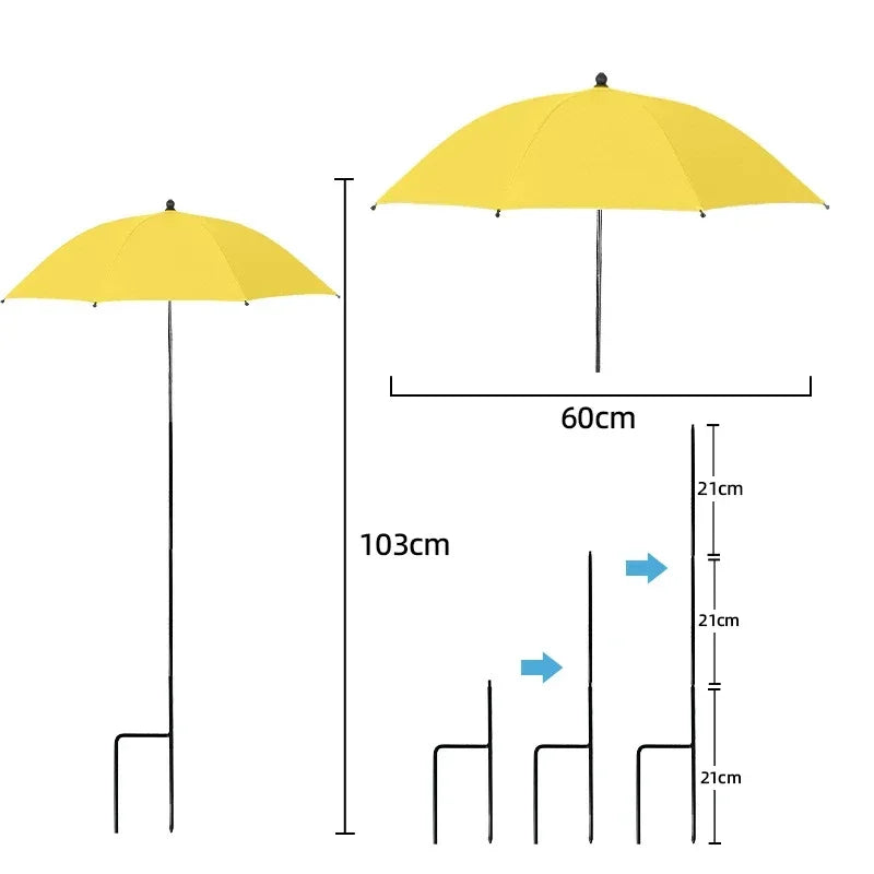 Tuinparasol voor Planten met Grondspies en Verstelbare Hoogte, Ø 60 cm