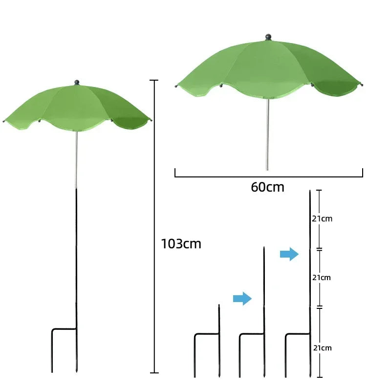 Tuinparasol voor Planten met Grondspies en Verstelbare Hoogte, Ø 60 cm