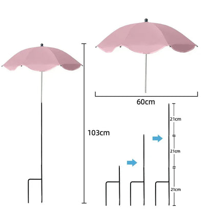 Tuinparasol voor Planten met Grondspies en Verstelbare Hoogte, Ø 60 cm