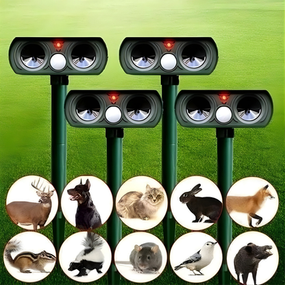 Ultrasoon Dierenafweer op Zonne-energie met PIR-sensor en 180° Detectiebereik