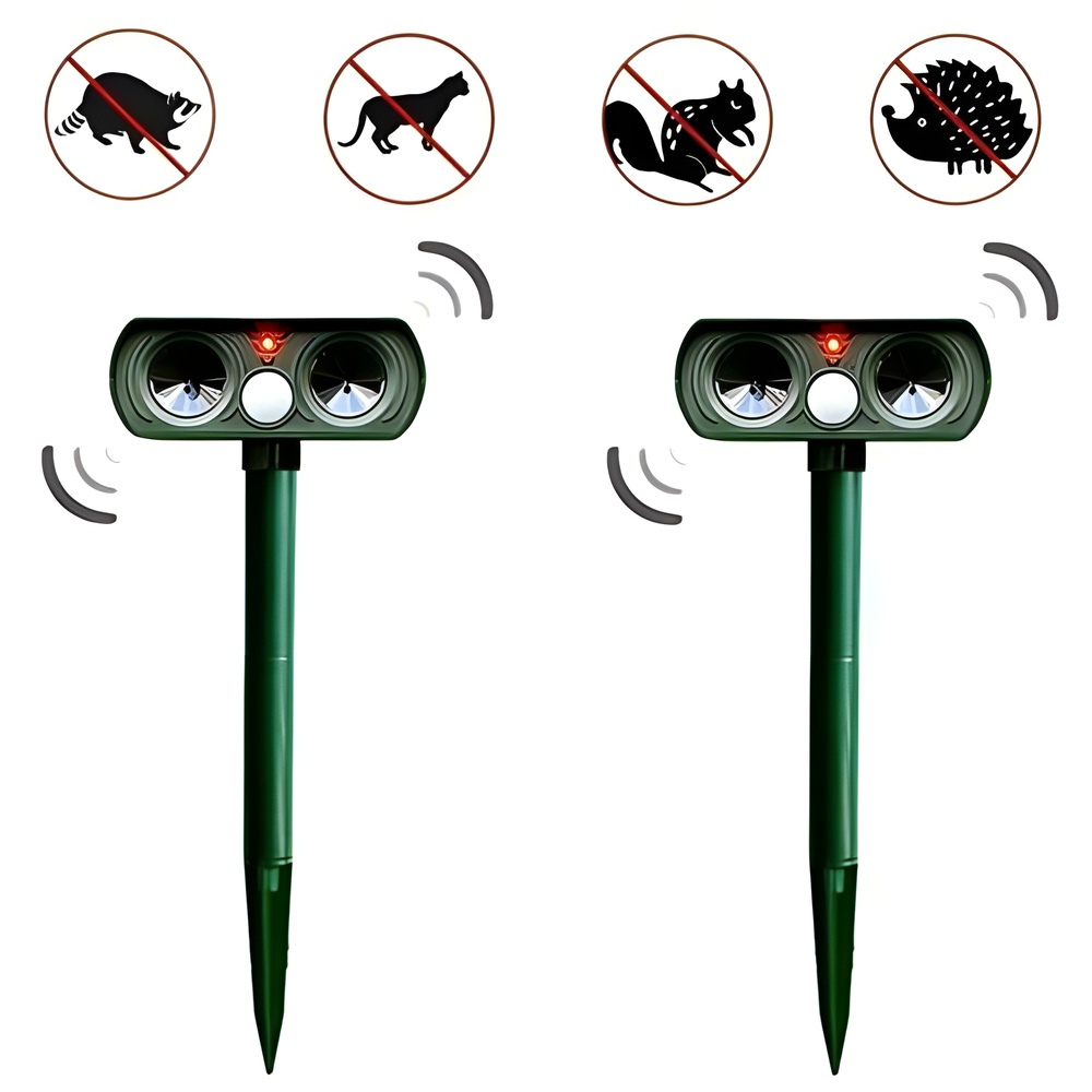 Ultrasoon Dierenafweer op Zonne-energie met PIR-sensor en 180° Detectiebereik