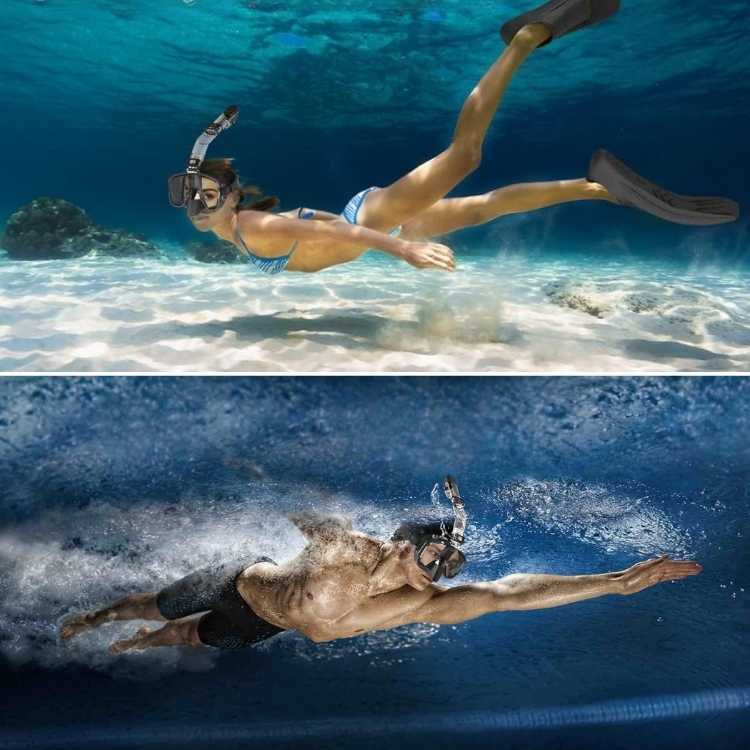 Unisex Snorkelmasker Opvouwbaar met Droge Snorkel en Panoramisch Zicht