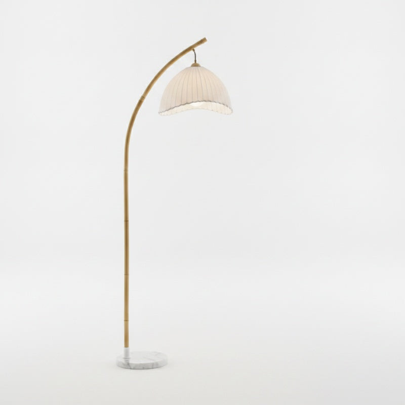 Vloerlamp Bohemian met Gevlochten Kap en Marmeren Voet