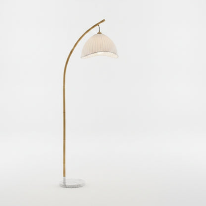 Vloerlamp Bohemian met Gevlochten Kap en Marmeren Voet