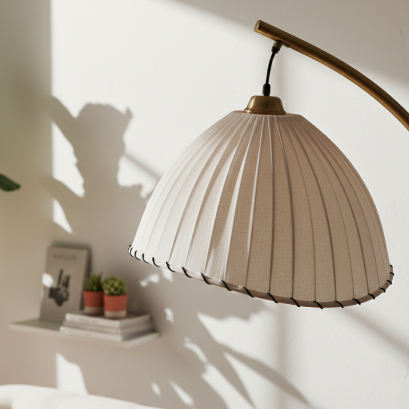 Vloerlamp Bohemian met Gevlochten Kap en Marmeren Voet